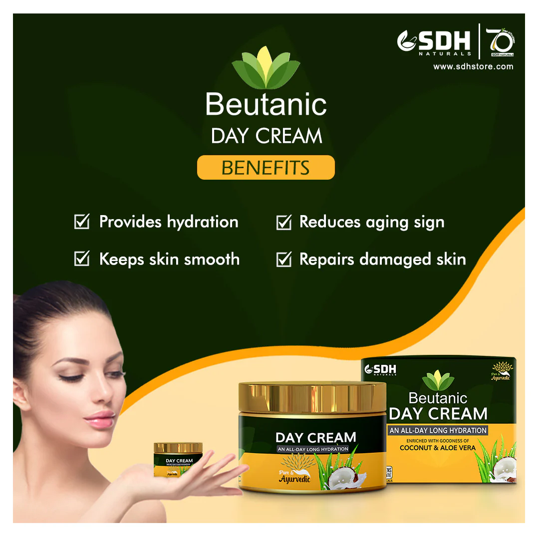 SDH Naturals Beutanic Day Cream Enriched With Goodness of Coconut & Aloe Vera Pack of 1 - Image 4