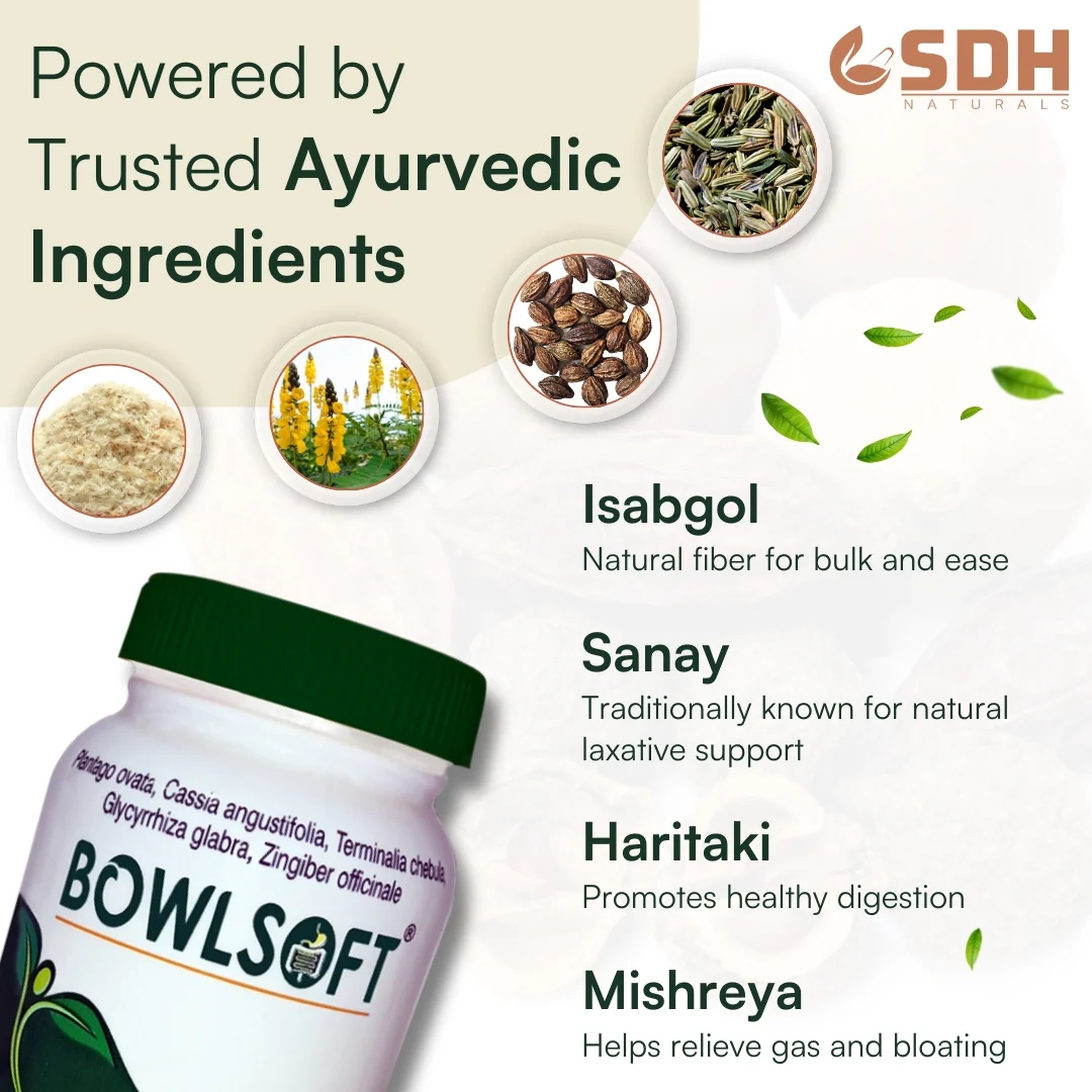 Bowlsoft  Ayurvedic Bowel & Digestive Support | With Isabgol, Sanay, Haritaki & Mishreya | Supports Natural Bowel Movement & Gut Comfort - Image 3