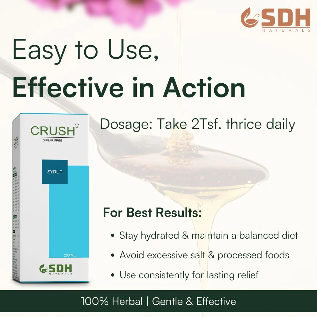 Crush Syrup  Ayurvedic Support for Urinary Tract Health |Regulates Urinary PH| Promotes relief from UTI Pain, Burning sensation|Regularizes the urine flow| Enriched with Ikshmool, Gokhru, Varun Chhal & Punarnava - Image 5