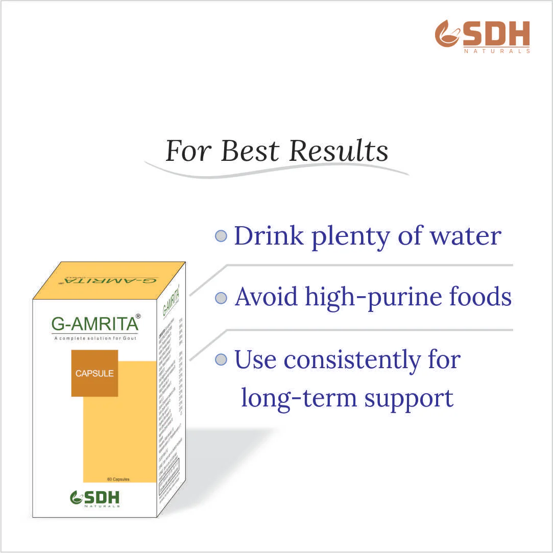 G Amrita Capsule Helps In Gout,Joint Pain Relief By Healthy Uric Acid Level,Helps Reduce Swelling&Pain,Natural Supplement For Joint Care , - Image 5