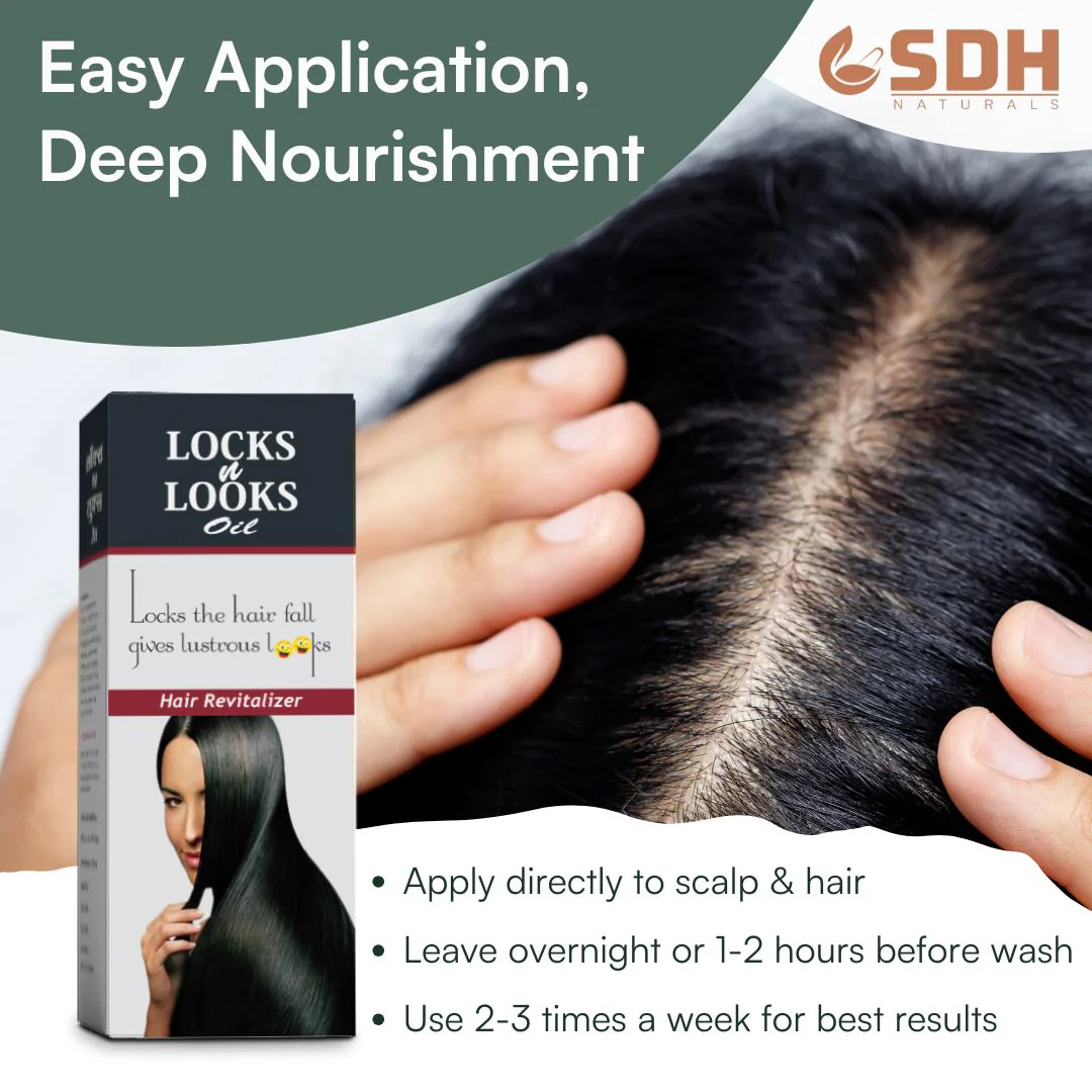 Locks N Looks Hair Oil – Enriched with Bhringraj, Neem Patra, Brahmi & Shikakai | Ayurvedic Scalp & Hair Nourishment | For Stronger, Healthier Hair - Image 5