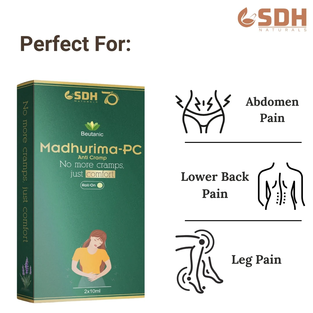Madhurima-PC Safe Relief from Period Pain Relief Roll-On | Menstrual Cramp Natural Herbal Formula | 10ml | Pack of 2 - Image 3