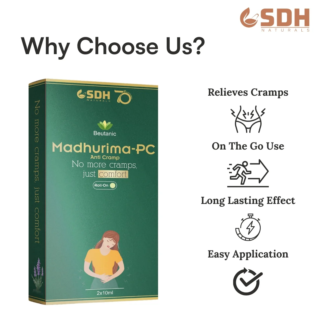 Madhurima-PC Safe Relief from Period Pain Relief Roll-On | Menstrual Cramp Natural Herbal Formula | 10ml | Pack of 2 - Image 4