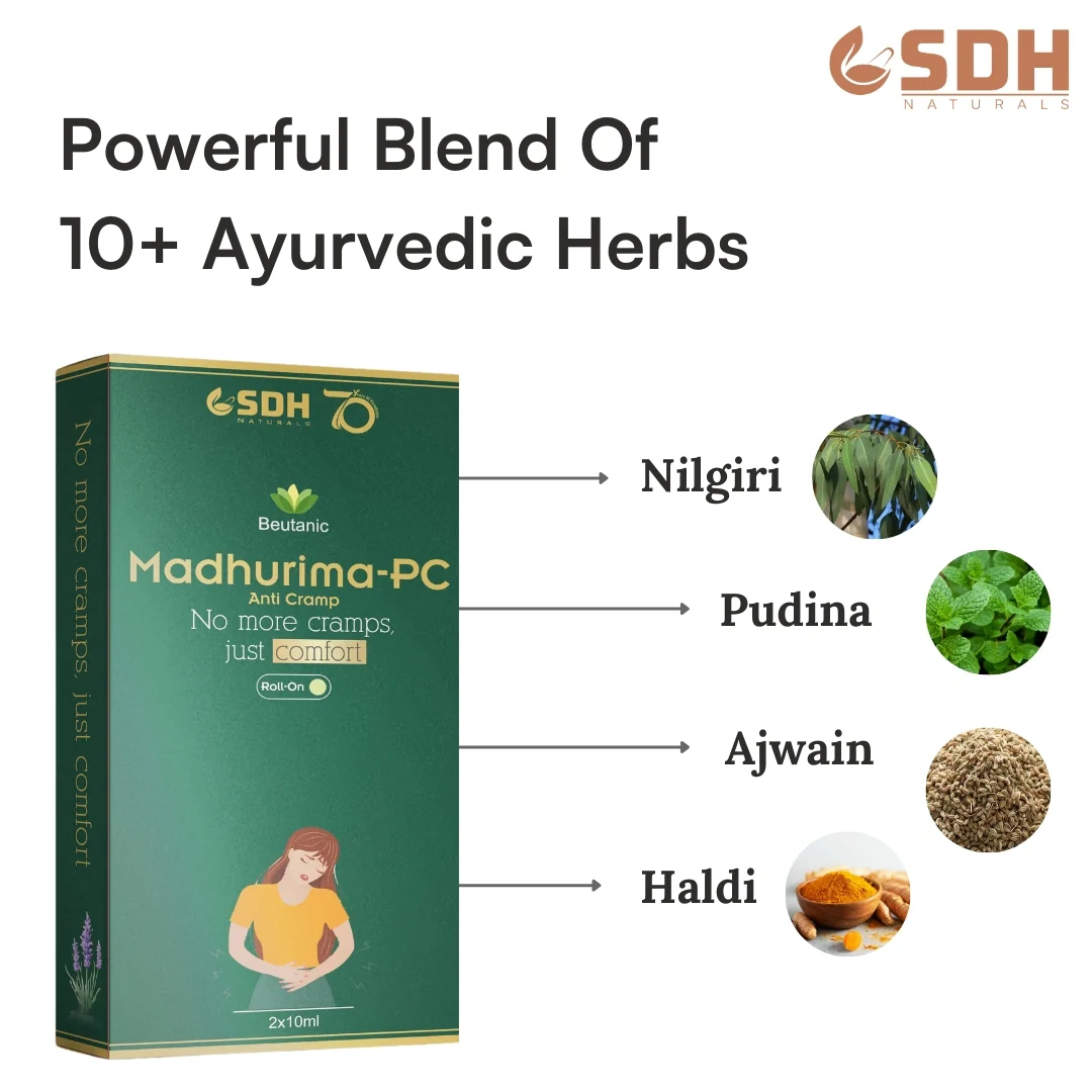 Madhurima-PC Safe Relief from Period Pain Relief Roll-On | Menstrual Cramp Natural Herbal Formula | 10ml | Pack of 2 - Image 5