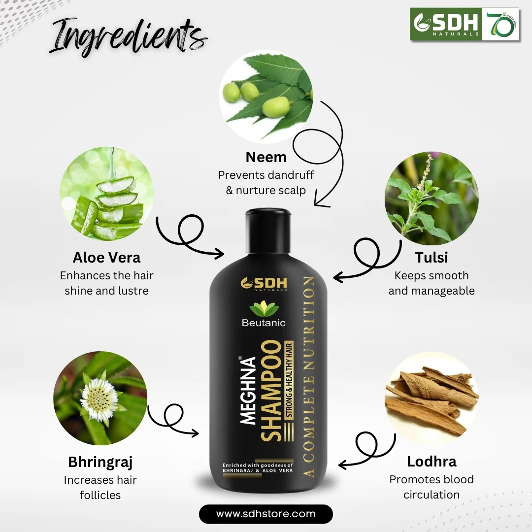 Meghna Shampoo & Meghna Hair Oil Combo Pack For Holi - Image 3