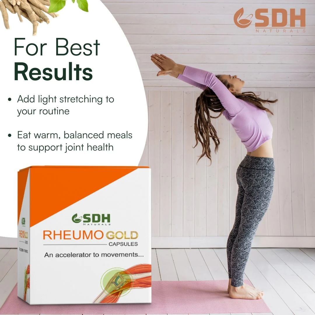 Rheumo Gold Capsules | Ayurvedic Joint & Muscle Support | With Shallaki, Shuddh Kuchla, Ashwagandha Ghan & Shigru Ghan - Image 5