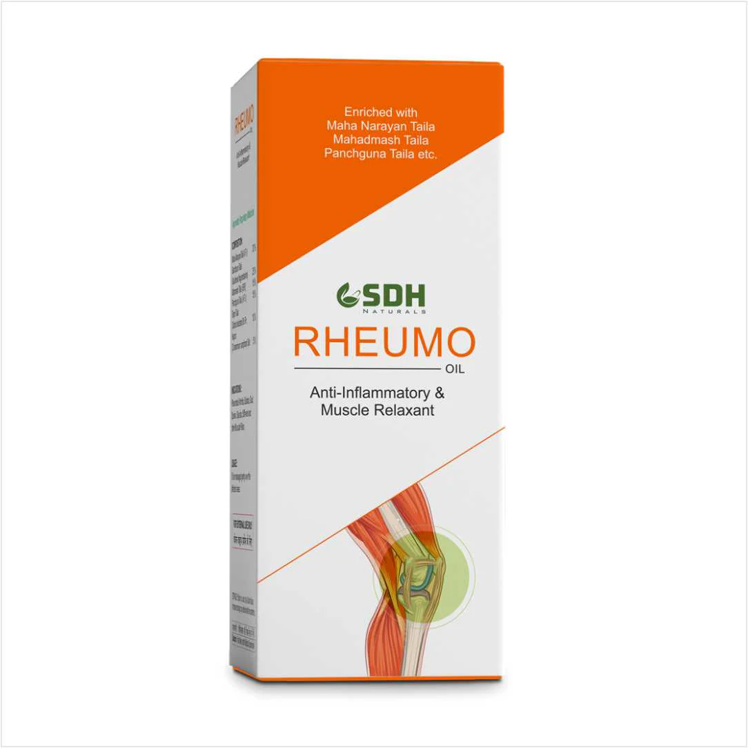 Rheumo Oil – Ayurvedic Joint & Muscle Pain Relief | Fast-Absorbing Herbal Formula for Stiffness, Swelling & Discomfort | Enriched with Narayan Tail, Gandhpuro Tail, Mahamash Tail, Panchgun Tail - Image 6