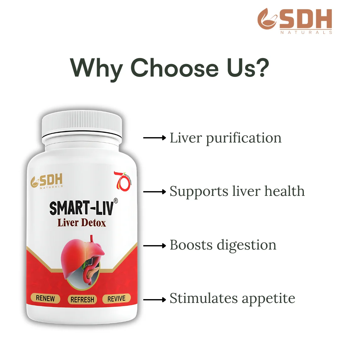 SDH Naturals Smart Liv Liver Detox Capsules | Ayurvedic Liver Health Supplement | Milk Thistle, Kutki, Bhringraj, and Punarnava | 60 Veg Capsules - Image 3