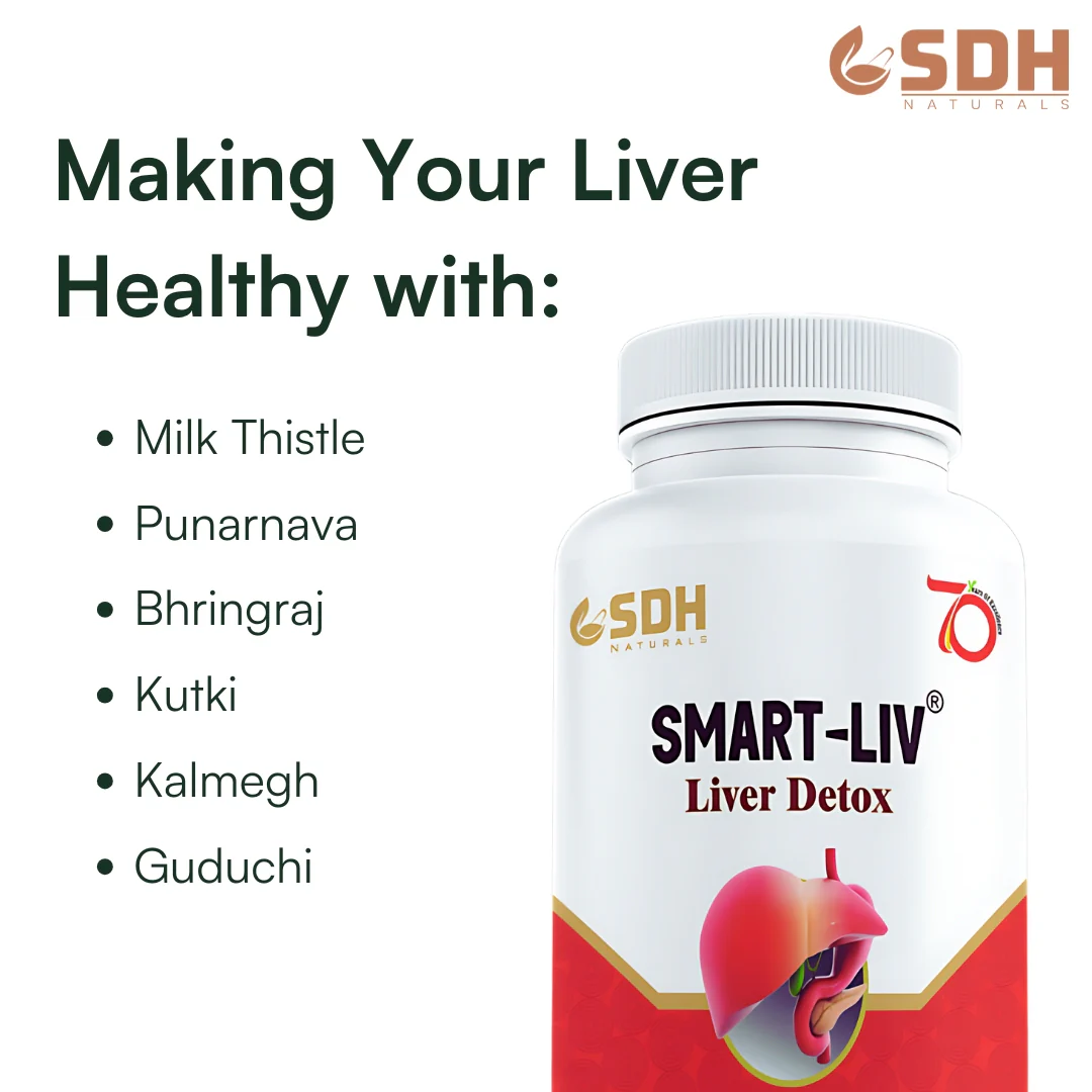 SDH Naturals Smart Liv Liver Detox Capsules | Ayurvedic Liver Health Supplement | Milk Thistle, Kutki, Bhringraj, and Punarnava | 60 Veg Capsules - Image 4