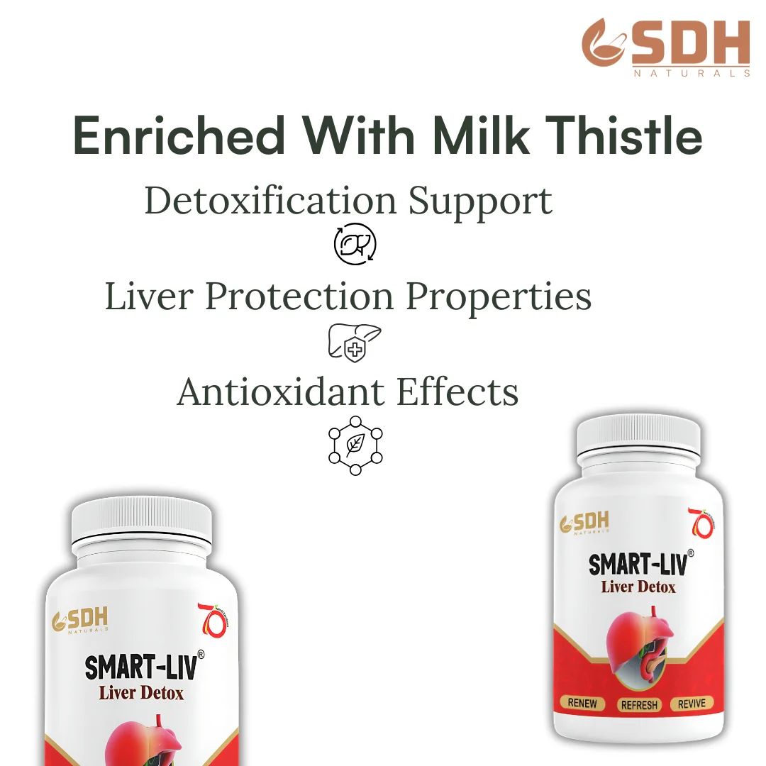 SDH Naturals Smart Liv Liver Detox Capsules | Ayurvedic Liver Health Supplement | Milk Thistle, Kutki, Bhringraj, and Punarnava | 60 Veg Capsules - Image 5